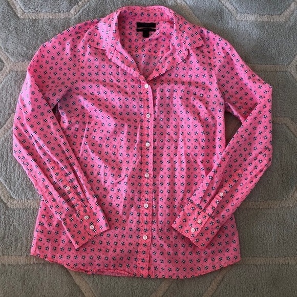J. Crew Hot Pink Button Daisy Shirt - Picture 2 of 6